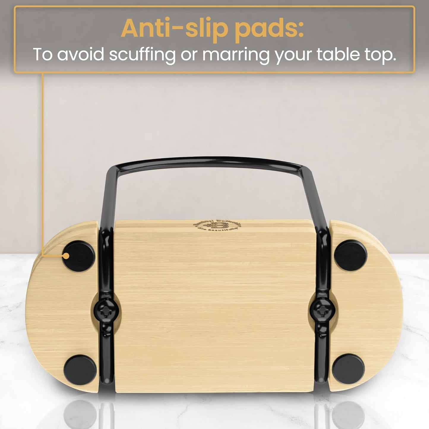 Napkin Holder for Table - Bamboo and Black Iron Standing Napkin Dispenser, Non-Slip Paper Napkin Holder for Kitchen, Farmhouse, Dining Table, Restaurant, Outdoor Use - Rustic and Elegant Design