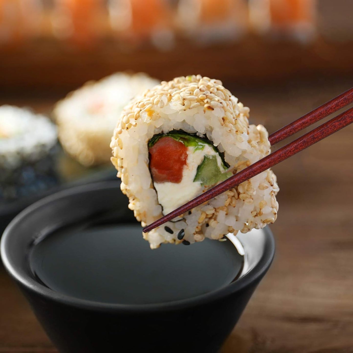 Antner 5 Pairs Hardwood Chopsticks Japanese Style Reusable Hand-Carved Chopsticks Natural Wood Chop Sticks with Gift Box, Dishwasher Safe