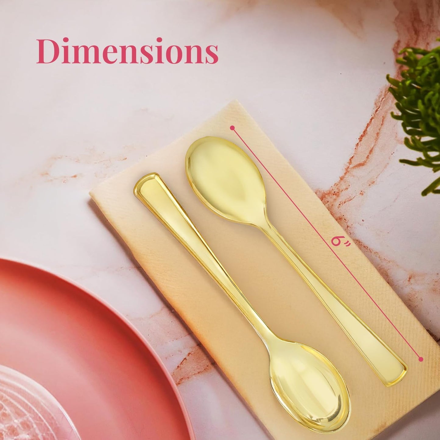 Prestee Gold Plastic Spoons, 300 Pc, Disposable Spoon Cutlery Flatware Pack for Party, Wedding Events, Sparkle & Glamour - Plastic Utensil Set for Parties, Events and Everyday Use