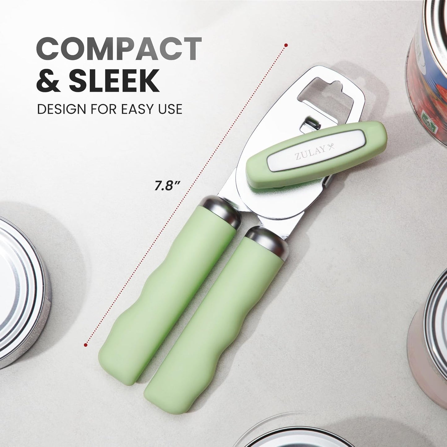 Zulay Kitchen Manual Can Opener with Bottle Opener with Turn Knob