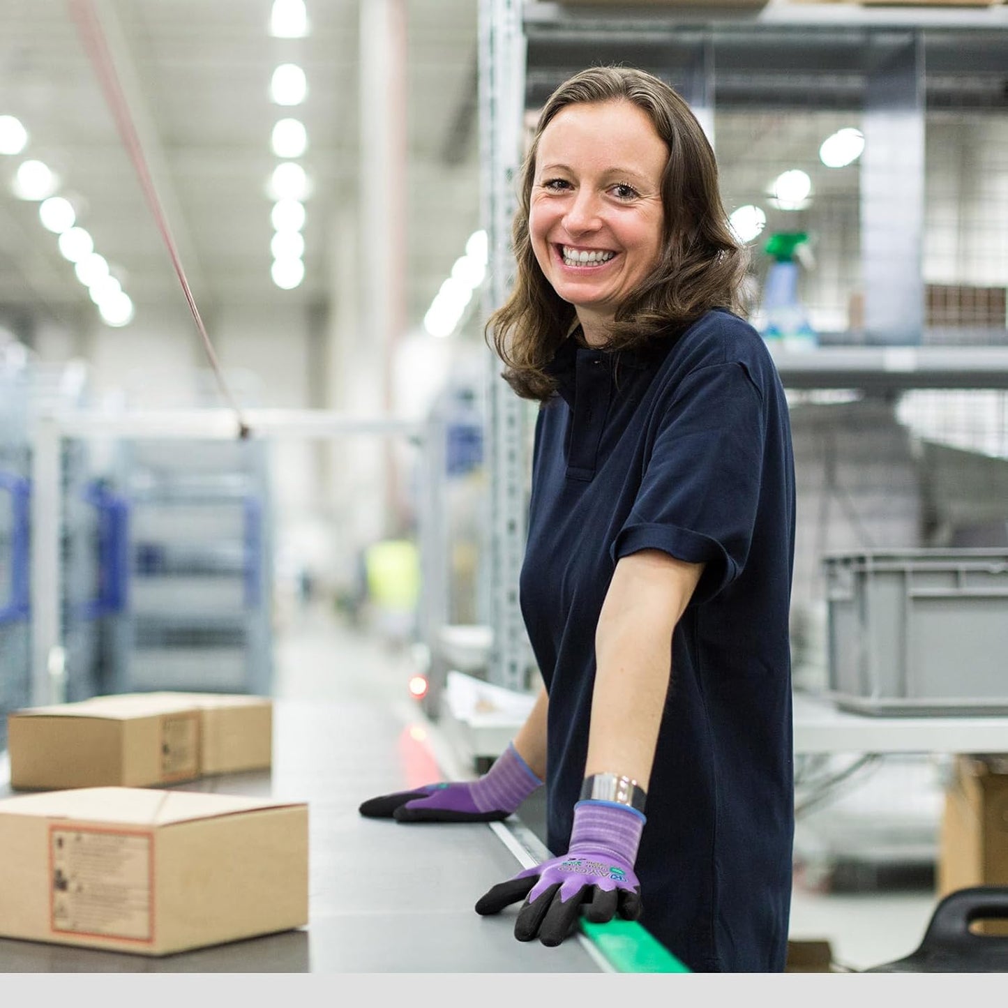 KAYGO Safety Work Gloves MicroFoam Nitrile Coated, 12 Pairs KG18NB,Seamless Knit Nylon Glove for Men and Women, Ideal for Automotive,Warehouse,Construction (S, Purple)