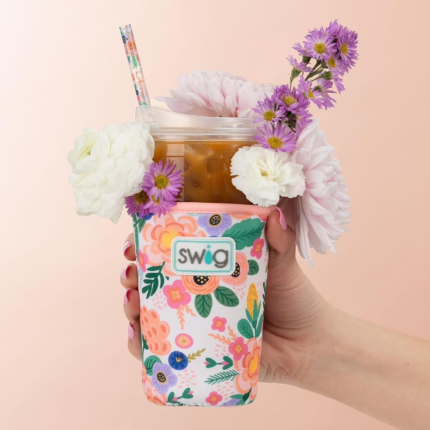 Swig Life Reusable Straws Red, White & Blue Glitter Tall Straw Set & Cleaning Brush, Each Straw is 10.25 inch Long (Fits Swig Life 20oz Tumblers, 22oz, and 32oz Tumblers)