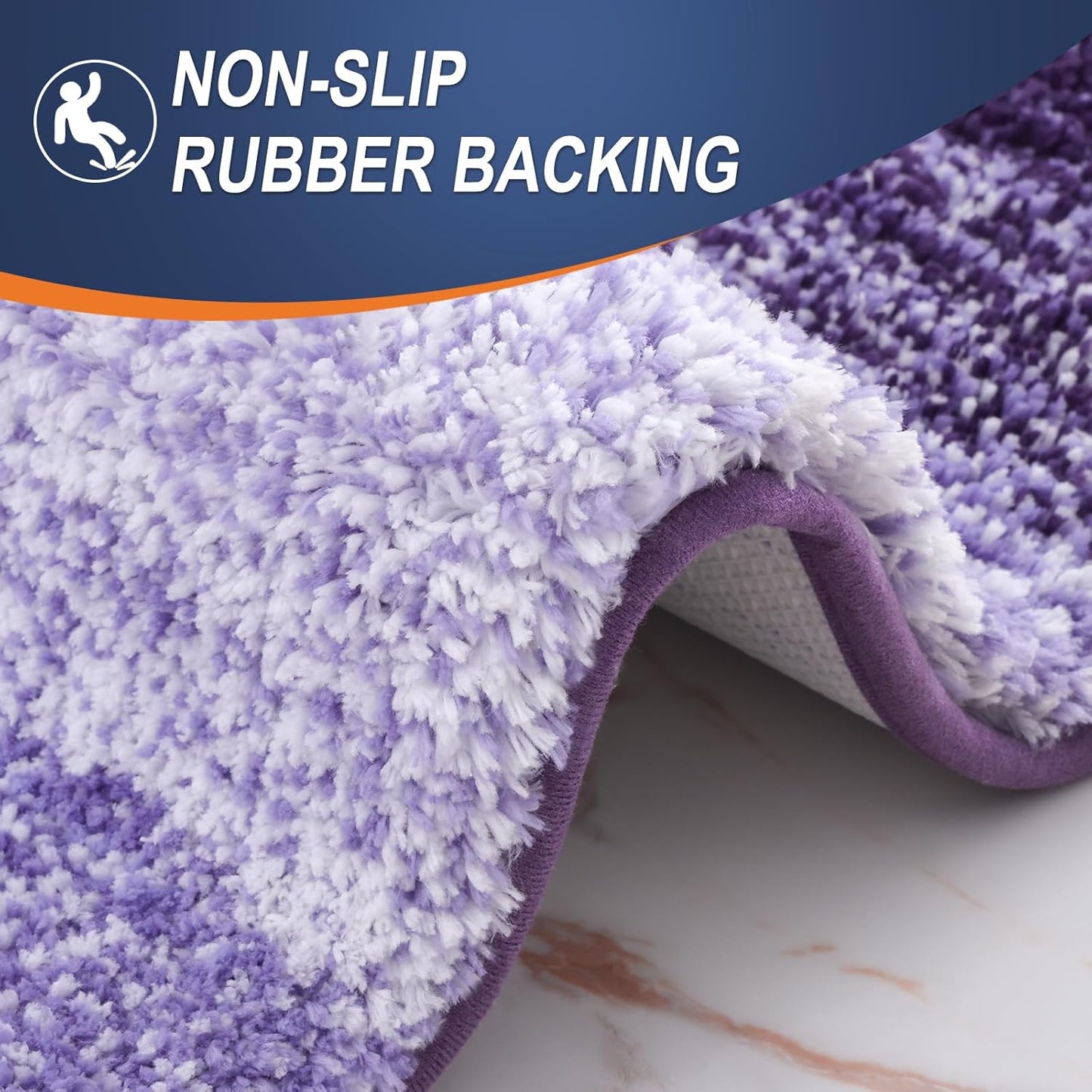 OLANLY Bathroom Rugs Mat 24x16, Extra Soft Absorbent Microfiber Bath Rugs, Rubber Backing, Quick Dry, Machine Washable Bath Mats for Bathroom Floor, Tub and Shower, Home Decor Accessories, Violet
