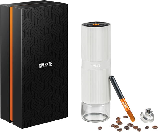 Portable Electric Coffee Grinder, Rechargeable Handheld Grinder with Stainless Steel Conical Burr, Adjustable Grind Settings, for Espresso, Moka, Pour Over, French Press, Cold Brew, Marshmallow