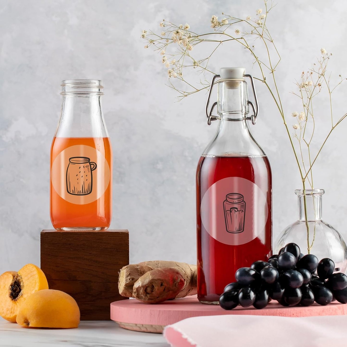 3''Transparent Thermal Label,Round Self-Adhesive Direct Thermal Label,Thermal Stickers for DIY Logo Design,Name Tag(200/Roll