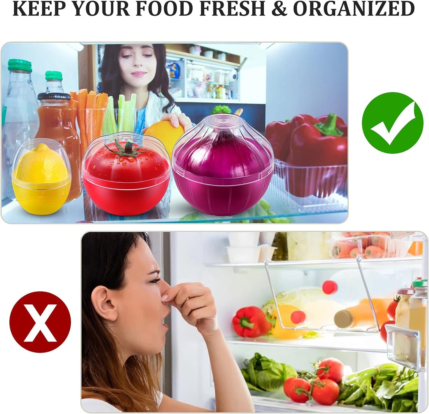 Onion Storage Containers, Reusable Onion Keeper for Refrigerator, Individual Onion Saver Holder Organizer for Fridge to Keep Onion Fresh