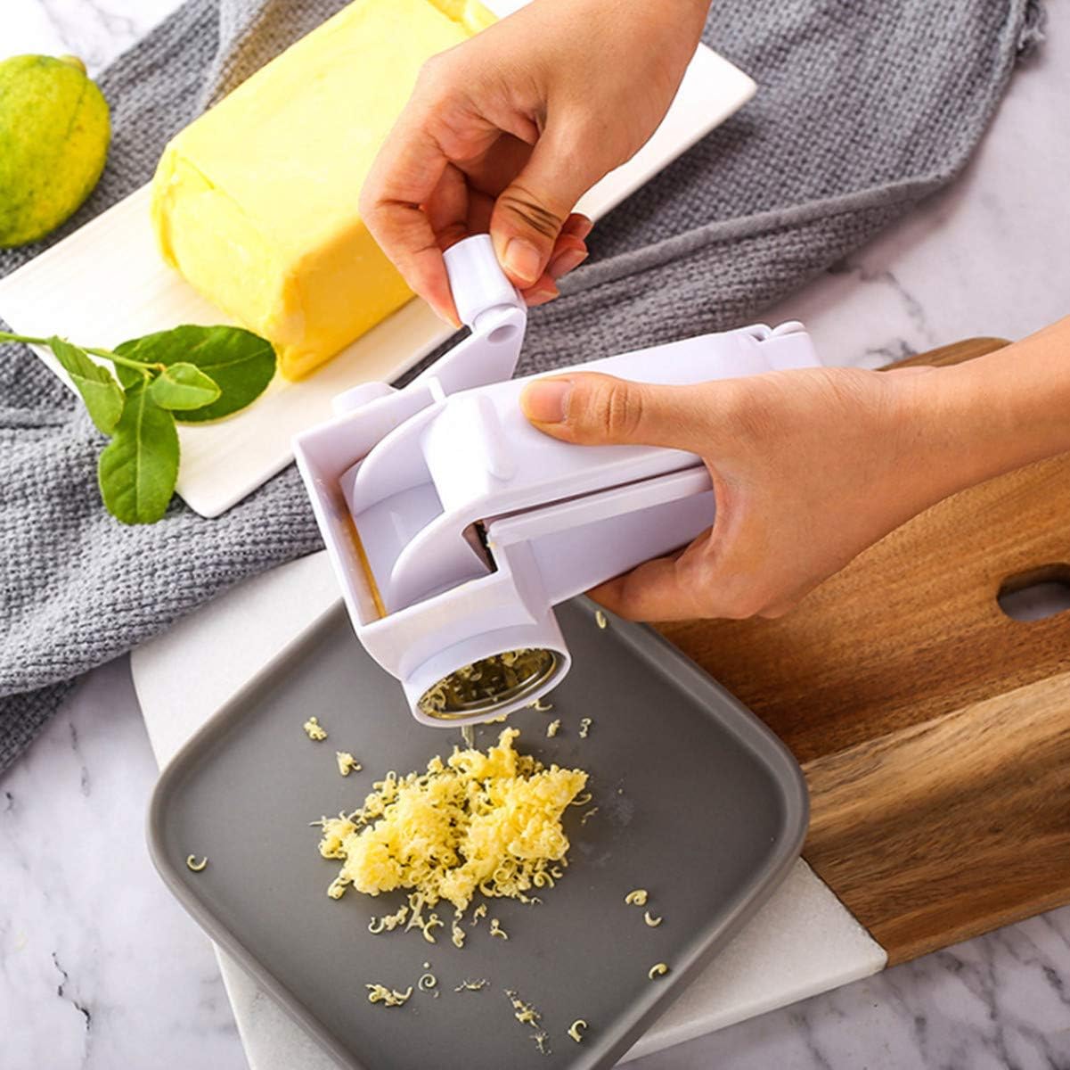 Hand-operated rotary cheese grater Rotary cheese grater, rotary cheese grater with stainless steel bucket, used to grind hard cheese, chocolate, nuts, etc.