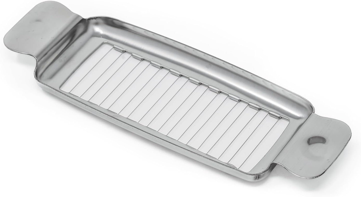 Stainless Steel Butter Slicer - Single Stick Butter Cutter for Butter Squares - Makes Individual Butter Pats for Baking Pastry Dough - Handheld Butter Measurement Tool
