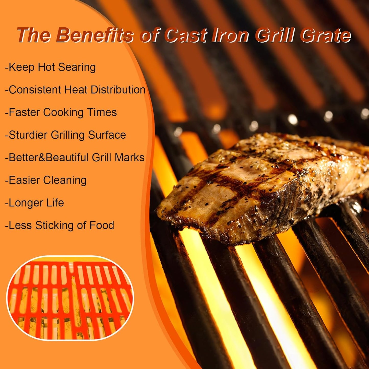 Grill Parts Replacement for Weber Genesis 300 Series E310, E320,E330,S310, S320, S330, EP310, EP320, EP330 with Front-Mounted Control,7620 Flavor Bar 7524 Grill Grates 7622 Heat Deflector