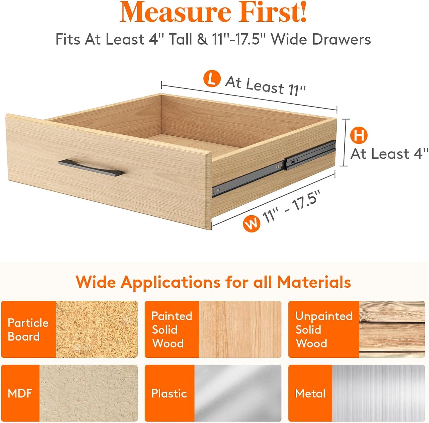 Lifewit 9 Pack Drawer Dividers 4" High, 11-17" Adjustable Drawer Organizers for Clothes, Expandable Dresser Separators in Bedroom/Bathroom/Kitchen/Fridge/Office Organization and Storage, Black