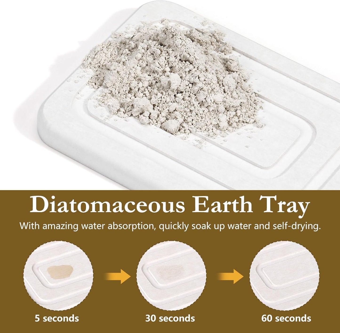 Shinowa Self Draining Soap Dish, Dual Layer Soap Container, Woven Ceramic Soap Tray + Diatomaceous Earth Base, Dish Soap Holder for Kitchen, Bathroom, Shower, Quickly Drain Water, Easy to Clean