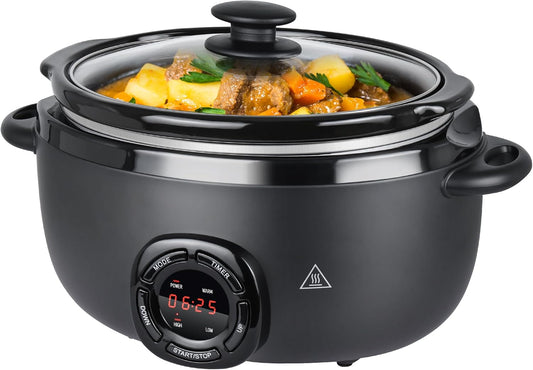 7-Quart Programmable Slow Cooker with Nonstick Removable Ceramic Pot, 3 Temp Settings, Dishwasher Safe