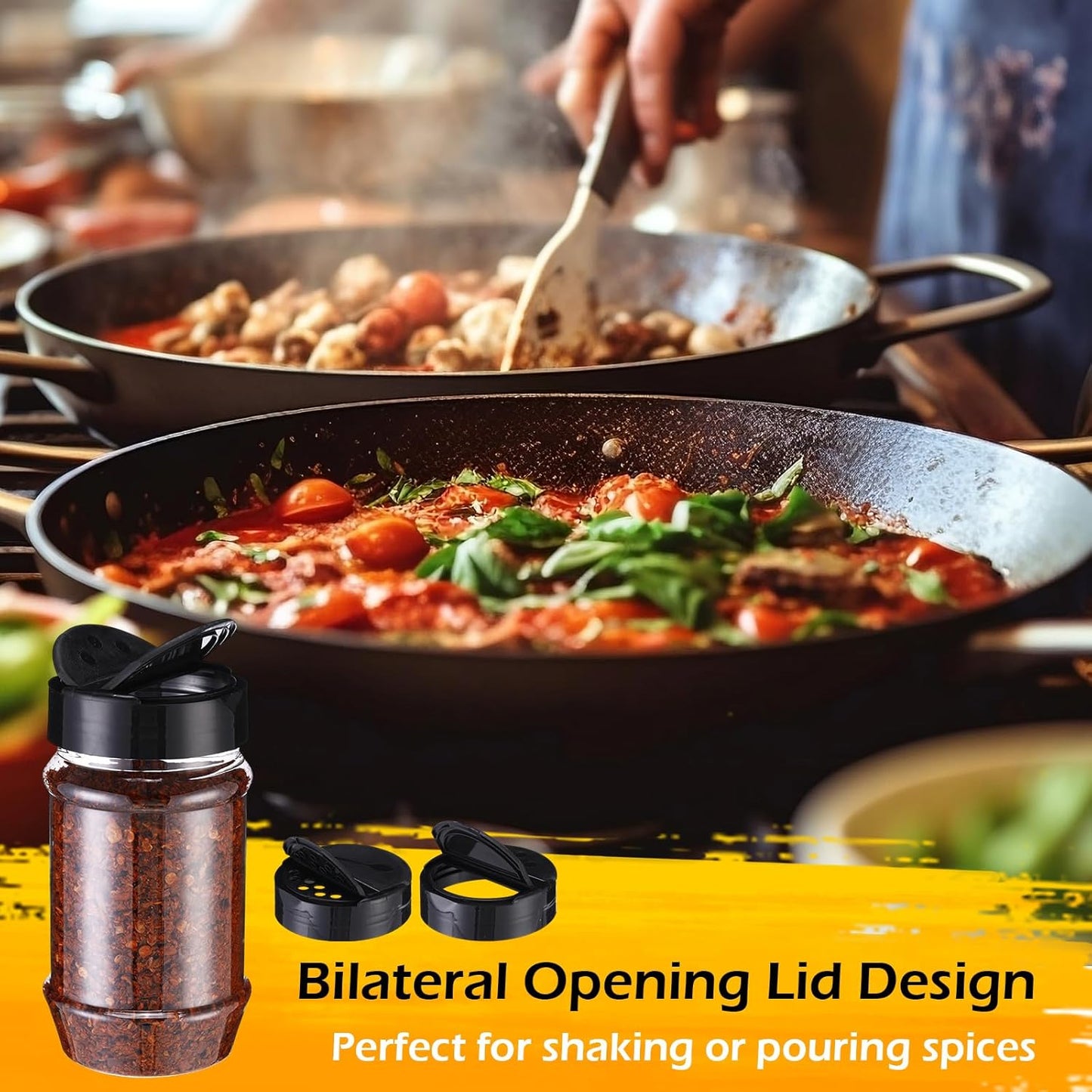 30 Pack Plastic Spice Jars with Shaker Lids Clear Seasoning Containers Spice Bottles for Kitchen Storing Spice Herbs Seasoning Powders (Oval Shape,12.2 oz)