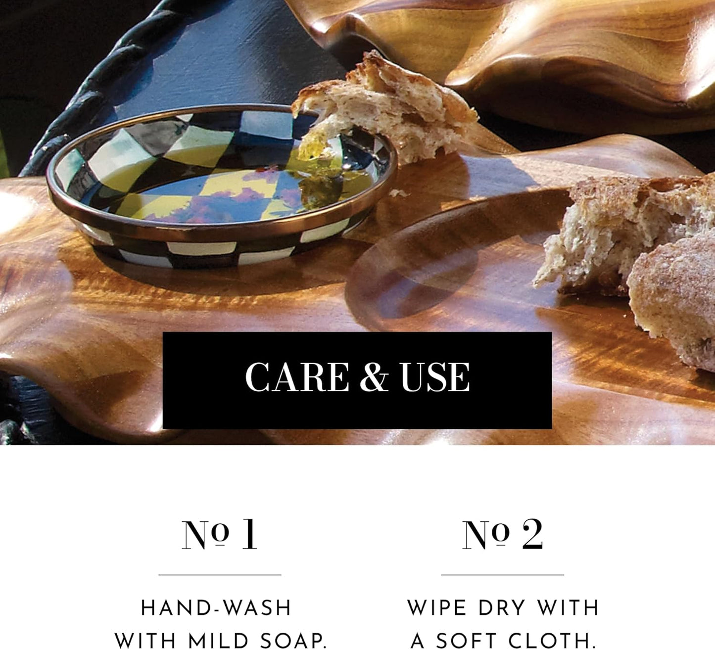 MACKENZIE-CHILDS Enamel Dipping Bowl, Small Serving Bowl for Entertaining, Blue-and-White Royal Check