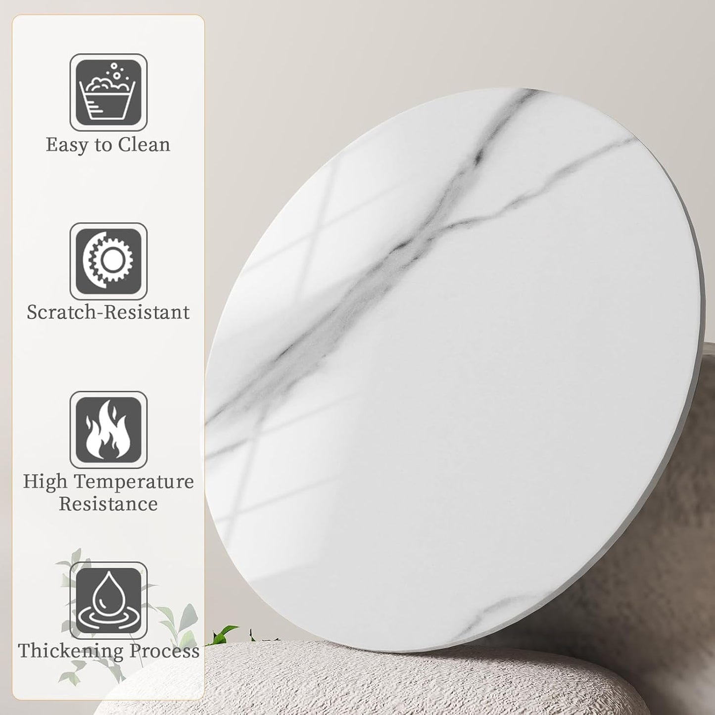 31.5" Lazy Susan for Table Top Sintered Stone Rotating Serving Tray for Dining Table, Kitchen Lazy Susan Organizer Spinning Rotating Food Server Party Centerpieces