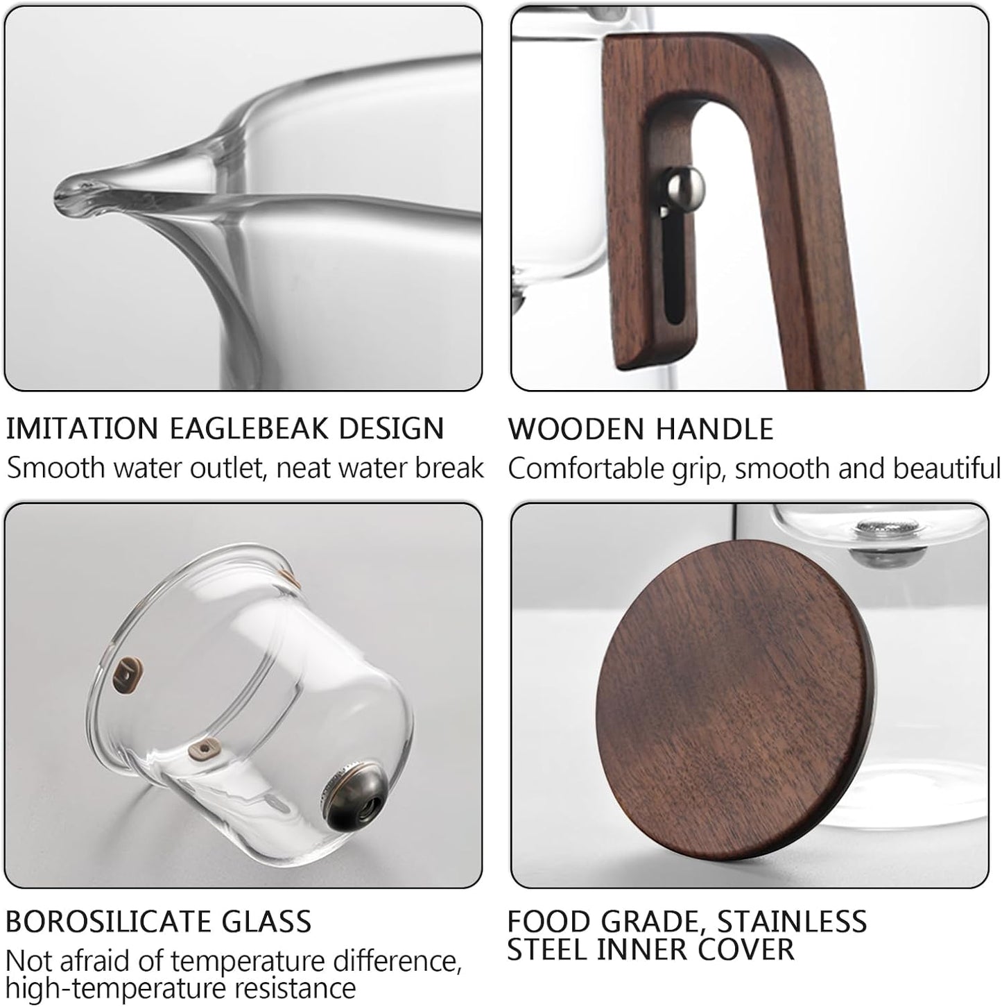 Enchanti Tea Pot - 800 ml/27.1 oz Magic Witchcraft Enchanted Glass Teapot with Strainer, Wooden Handle, Magnetic Water Separation Design, for Loose Leaf, Flower & Herbal Teas