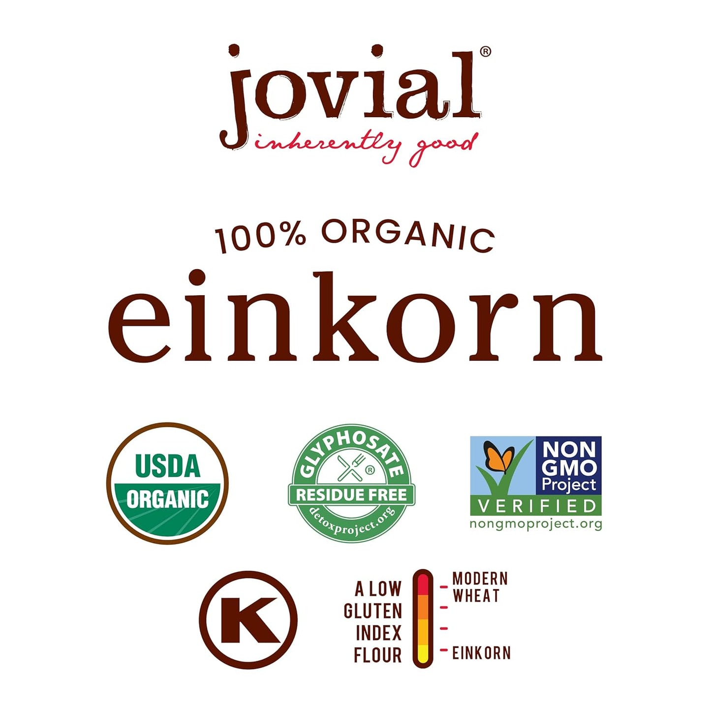 Jovial Organic Einkorn Whole Wheat Flour - Bread Baking Flour for Sourdough, High Protein, Non-GMO, Organic Pizza & Pasta Flour, European Italian Flour, Glyphosate Free - 32 Oz, 3 Pack