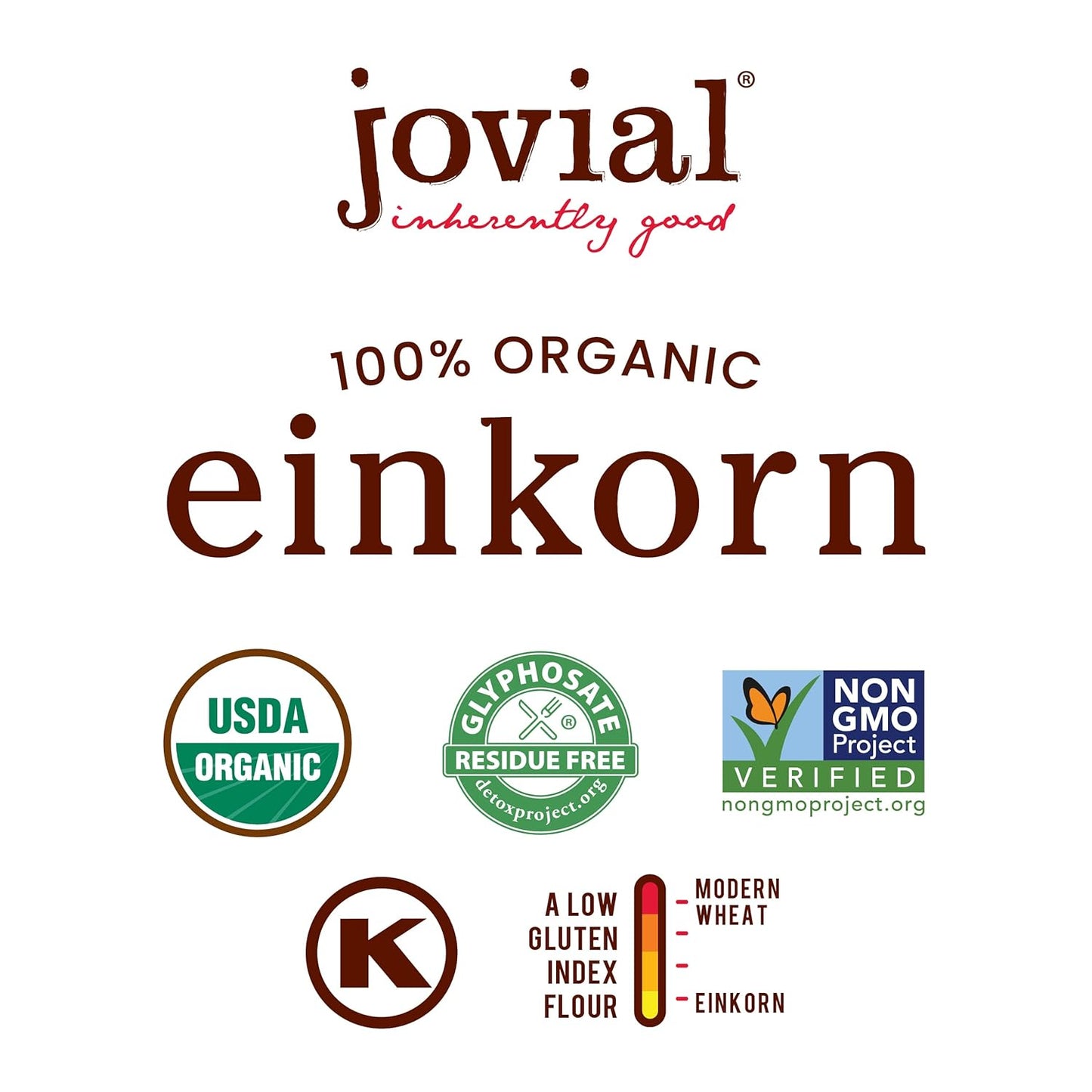 Jovial Organic Einkorn Unbleached All Purpose Flour - For Sourdough Bread Baking, High Protein, Non-GMO, Organic Pizza & Pasta Flour, European Italian, Glyphosate Free - 10 Lb, 2 Pack