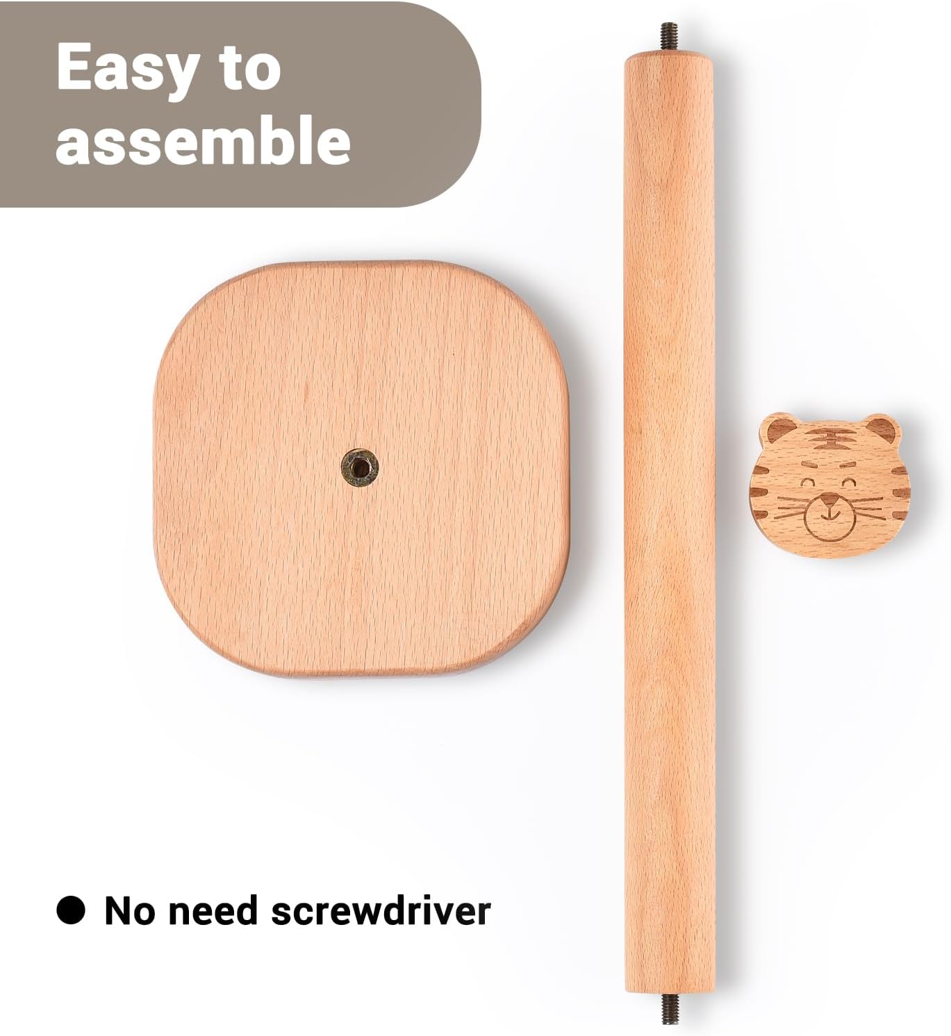 Paper Towel Holder, Cute Tiger Wooden Kitchen Roll Stand Organizer Countertop Free Standing, Housewarming Gift New Home