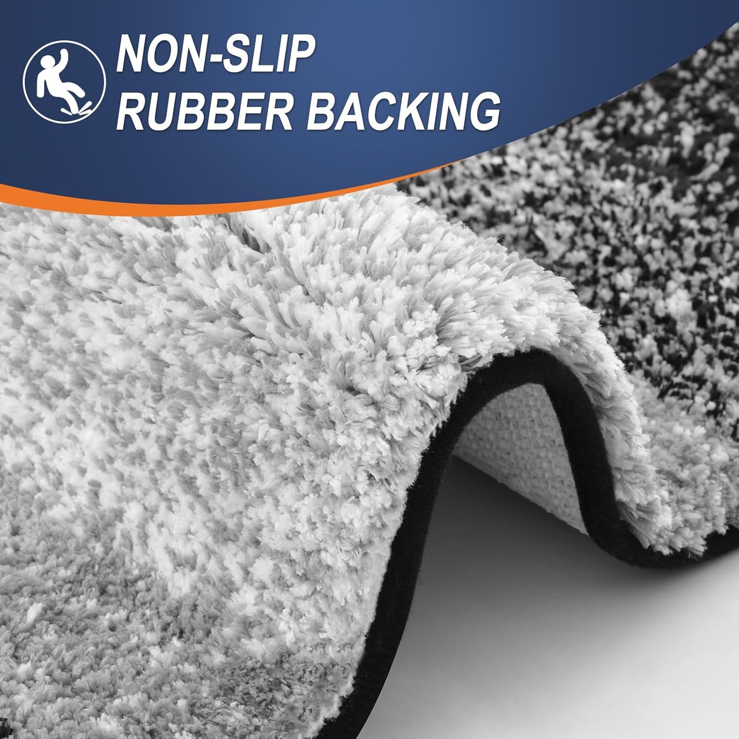 OLANLY Bathroom Rugs Mat 59x35, Extra Soft Absorbent Microfiber Bath Rugs, Rubber Backing, Quick Dry, Machine Washable Bath Mats for Bathroom Floor, Tub and Shower, Home Decor Accessories, Black