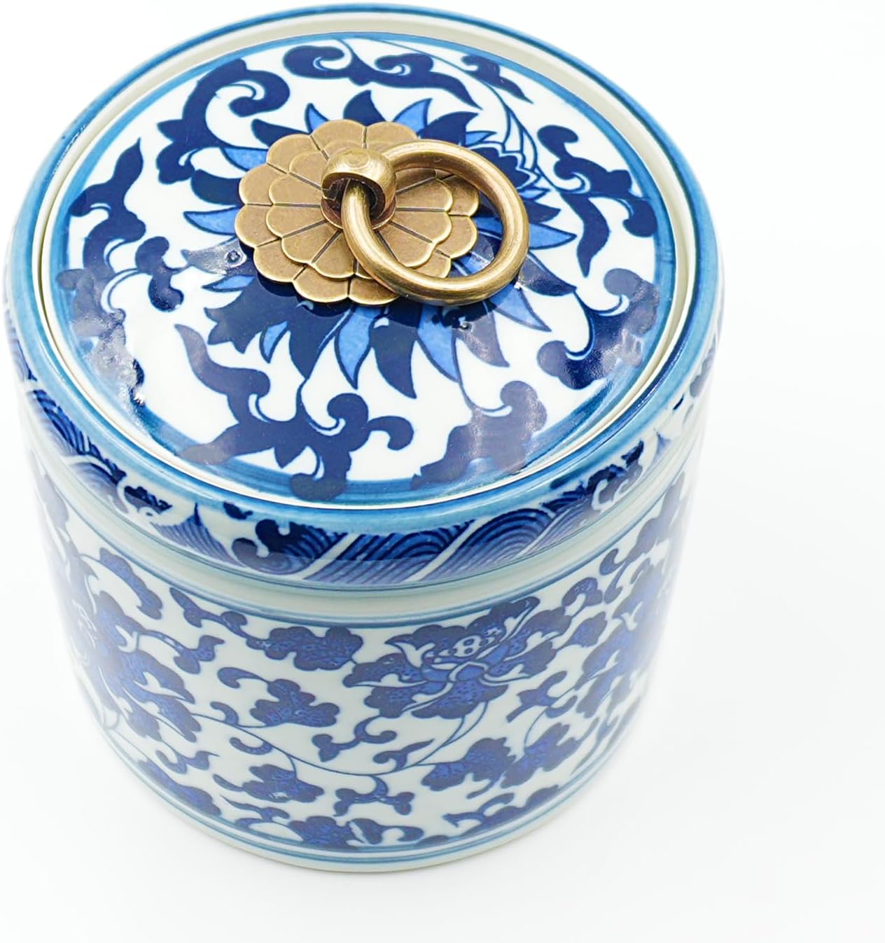 Blue and White Salt Cellar with Lid, Salt Containers for Countertop, Salt Box, Salt Holder, Salt Bow, Salt Jar, Salt Dish, Salt Well, Salt Keeper, Salt Crock