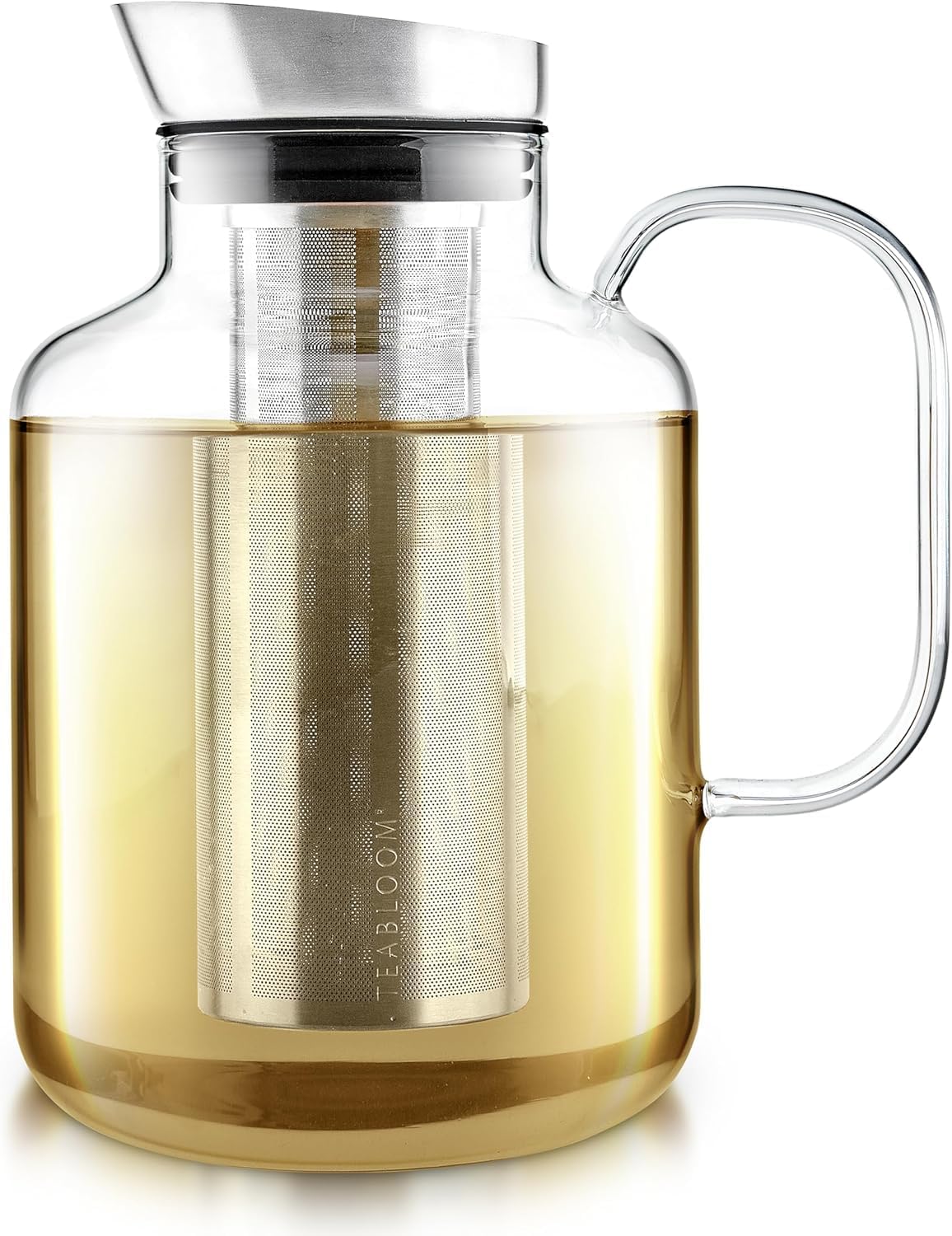 Teabloom Extra-Large Multi-Brew Borosilicate Glass Teapot + Kettle + Pitcher – Steep and Serve Hot Tea, Iced Tea, Cold Brew Tea and Fruit Infused Water – Legacy Tea Maker (51 OZ or 85 OZ)