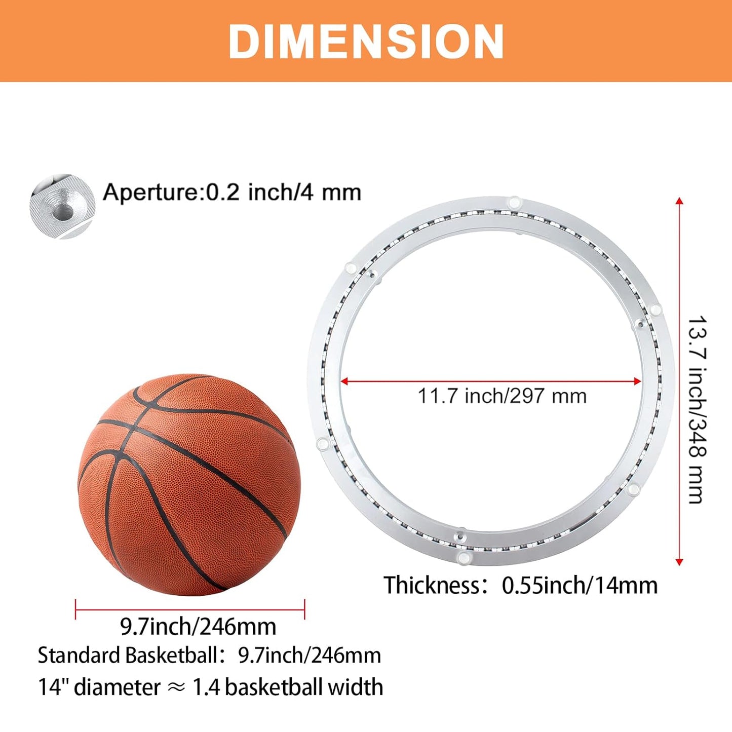 TamBee 14 Inch Mute Lazy Susan Bearing Heavy Duty Aluminum Lazy Susan Hardware Kit Rotating Ring Mechanism for Dining Tables, DIY Projects(Base Only)