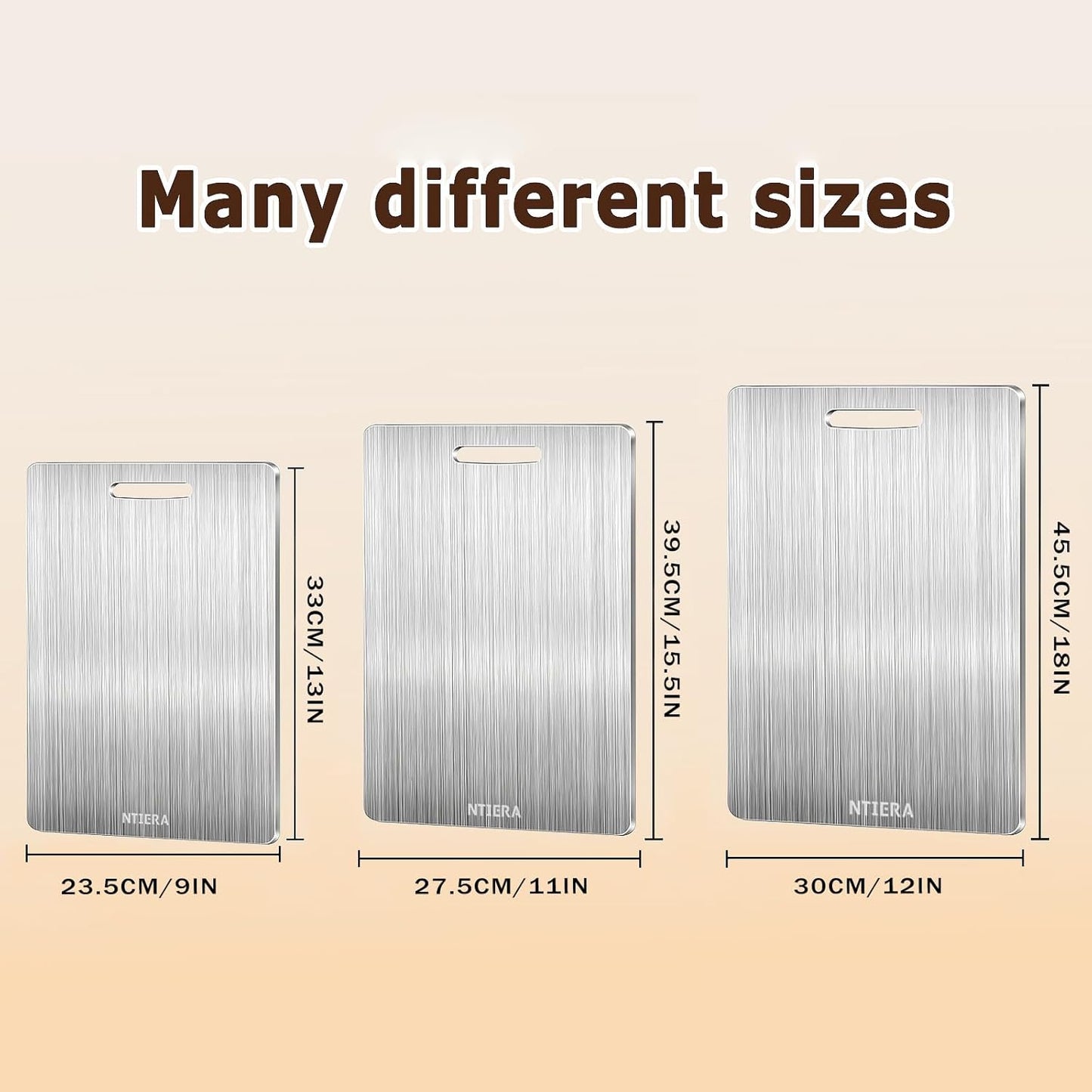 New Titanium Cutting Board-Stainless Steel Cutting Boards for kitchen,Double-Sided Food Grade Non Toxic Cutting Board,Chopping Boards Necessities for Home Outdoor Camping Meal Prep,Easy to Clean （S）