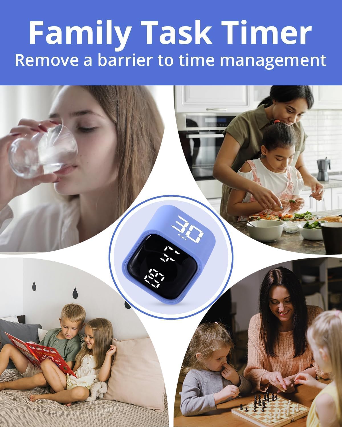 Productivity Timer Flip Gravity Sensor Cube Timer Countdown & Countup,Mute & Vibrate & Sound，5/10/30/60min & Custom Timing, Perfect for ADHD,Work,Learning,Kitchen Cooking