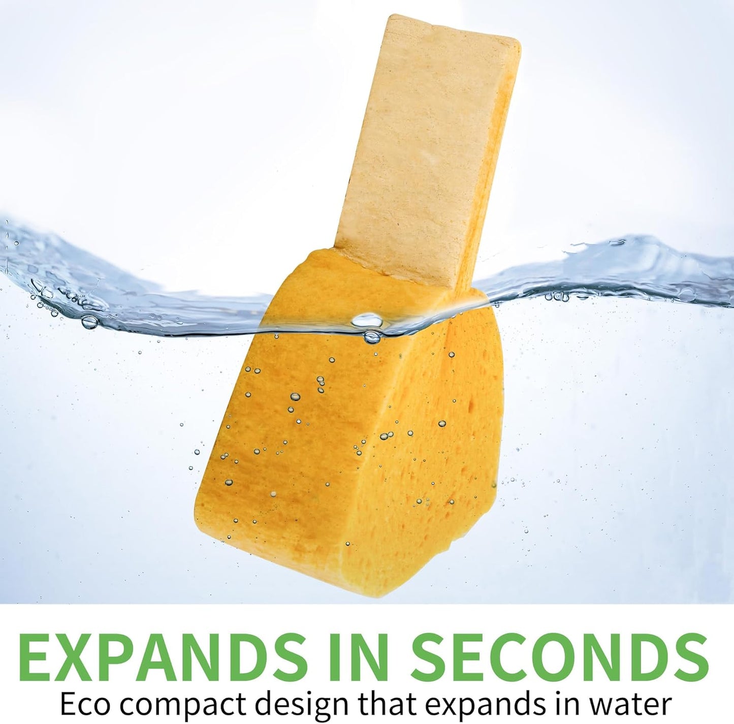 4 Pack Compostable Pop-Up Sponges - Expanding, Non-Scratch, Plant-Based Dish Cellulose Sponges Car Wash Sponge