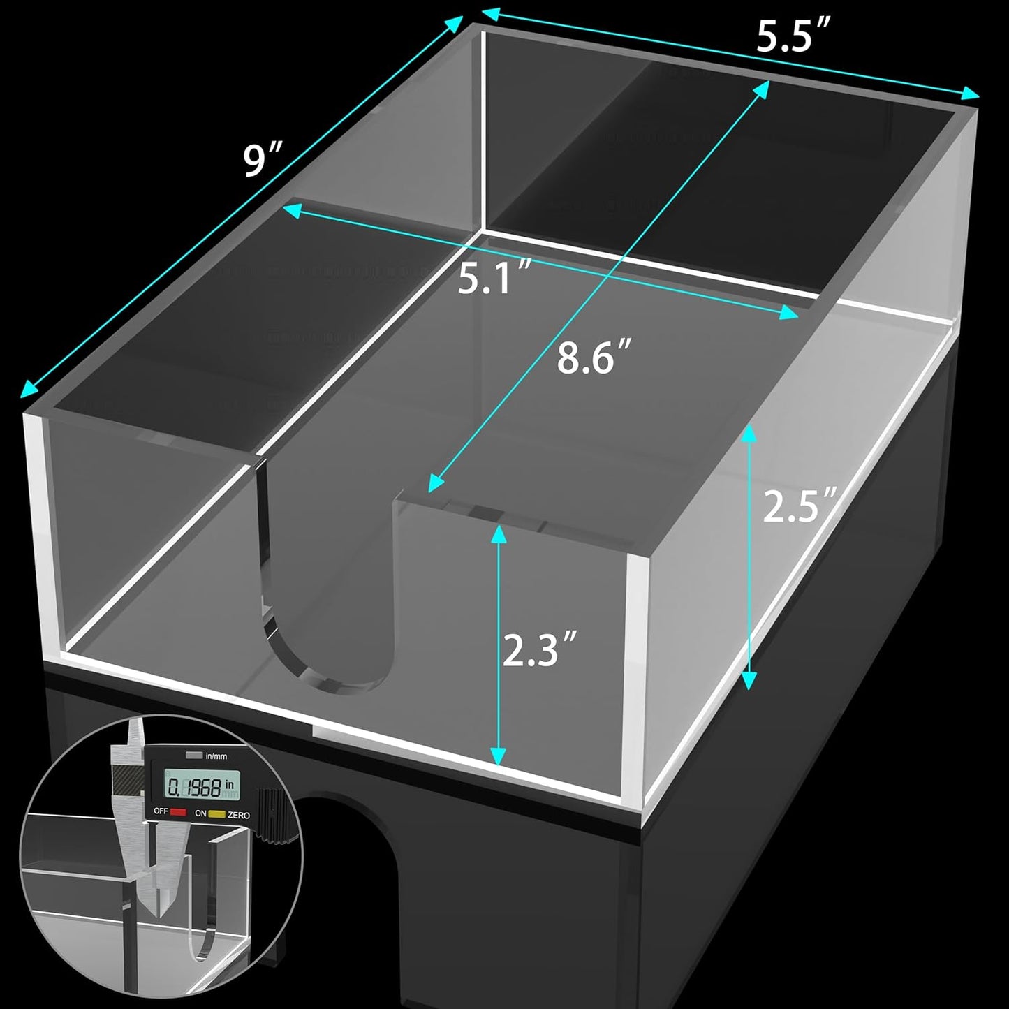 Rubtlamp 1Pcs Guest Towel Holder Tray - 0.2Inch Thickness Bathroom Napkins Holder - Acrylic Napkin Holder Bathroom for Kitchen, Parties, Weddings, Party, Hotel, Restaurant (Clear, 9”X5.5”X2.5”)