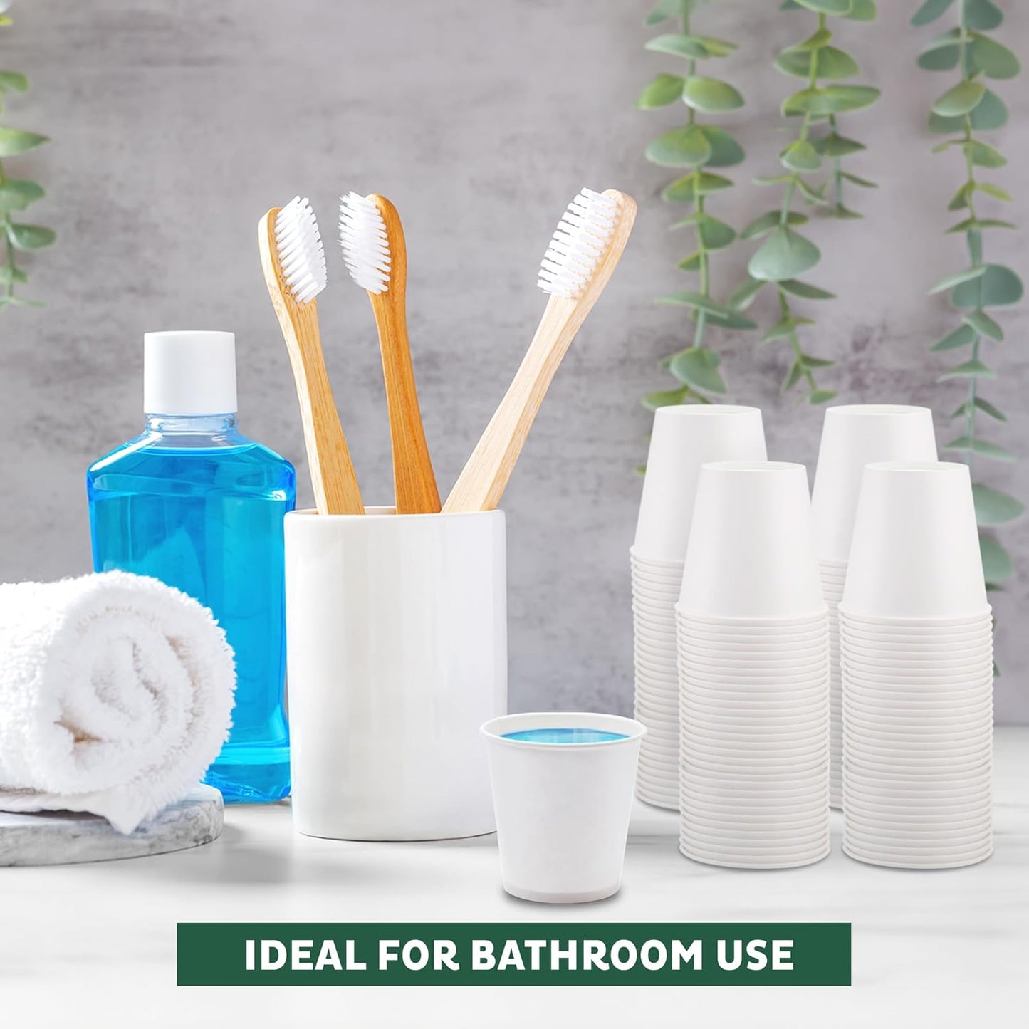 Freshware Coffee Cups 4 oz [300 Pack] Disposable Paper Cups for Mouthwash Cups, Hot Paper Coffee Cup, Ideal for Bathroom Cup