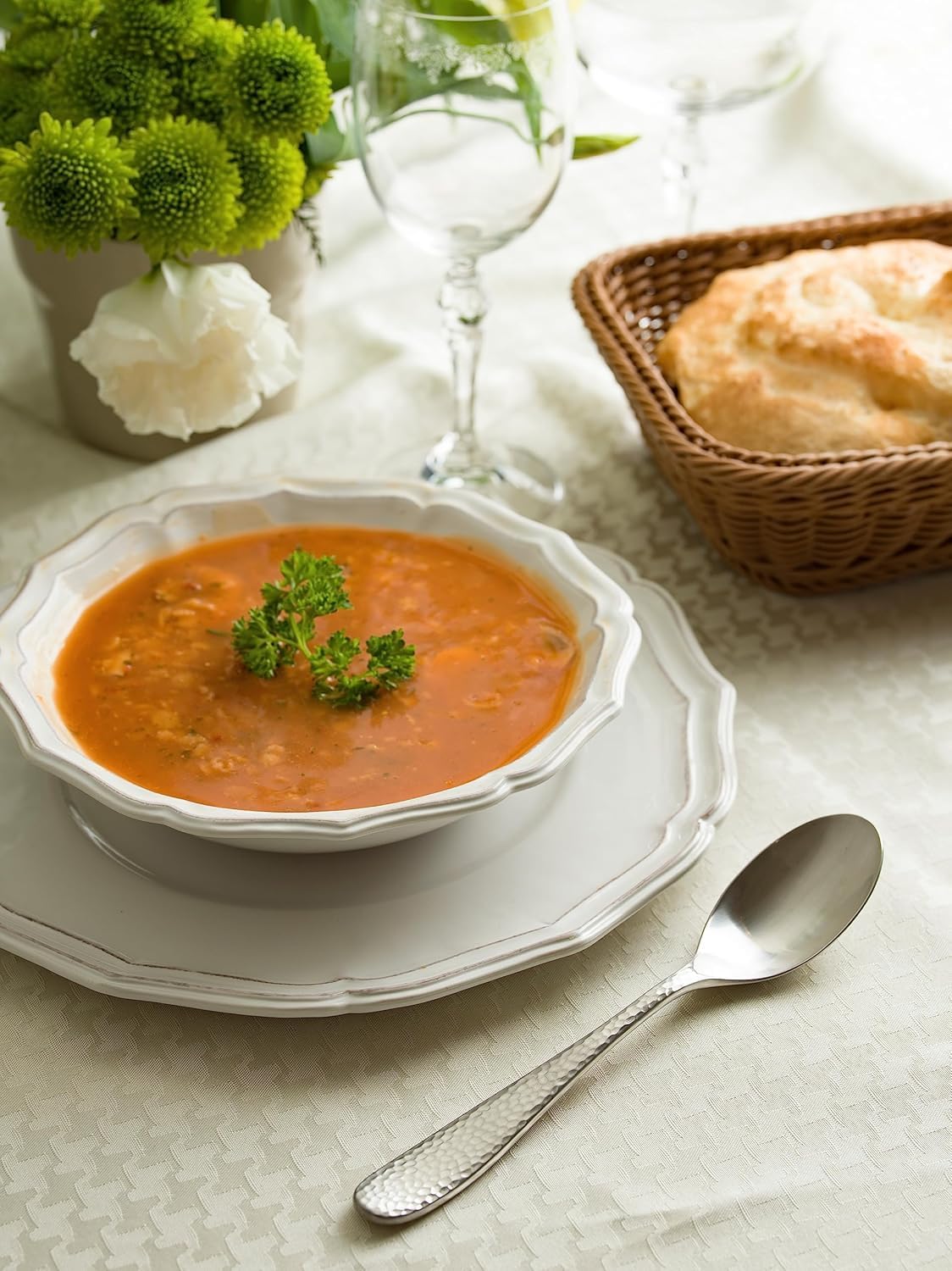 Matte Silverware Set, 18/10 Stainless Steel Satin Flatware, Modern Brushed Finish Cutlery, Dishwasher Safe & Durable, Built to Last (40-Piece, Fidenza Hammered)