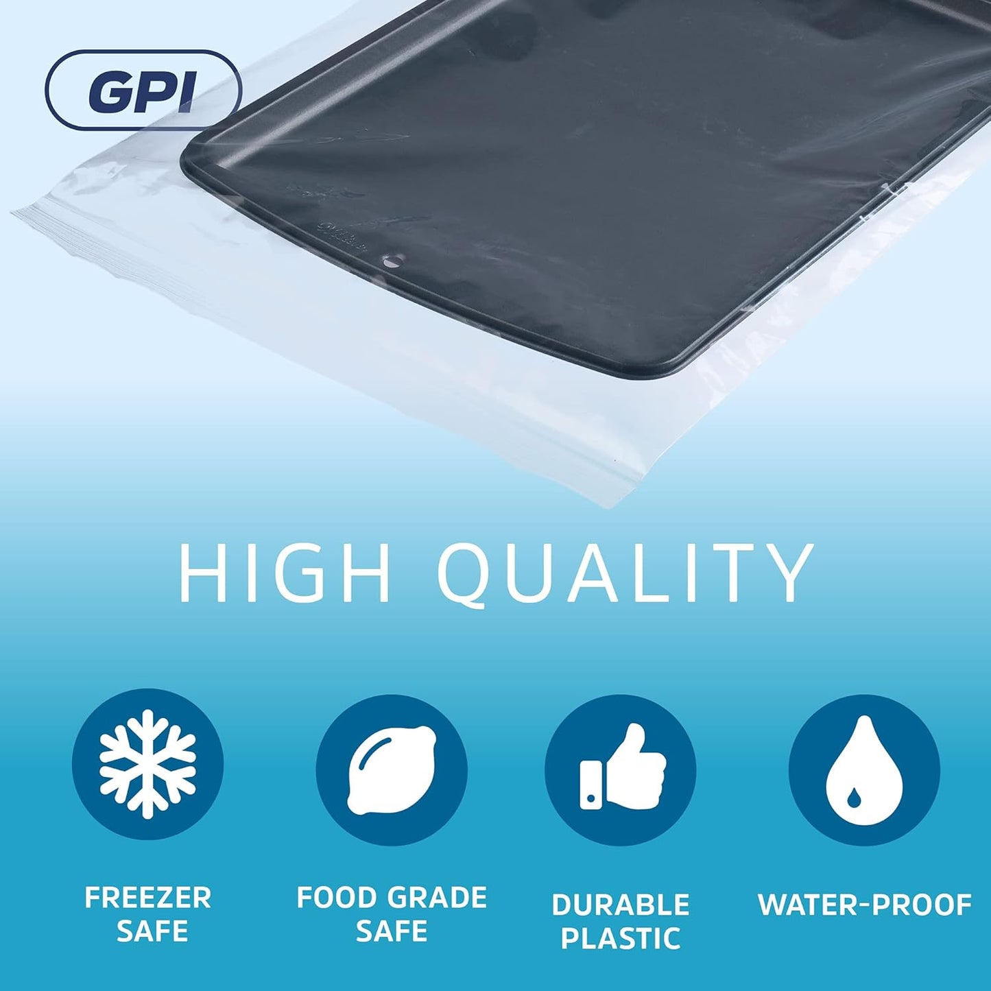 GPI Pack of 500, 14" X 20" Clear Plastic Reclosable Zip Bags - Bulk 2 Mil Thick Strong & Durable Poly Baggies with Resealable Zip Top Lock for Travel, Storage, Packaging & Shipping