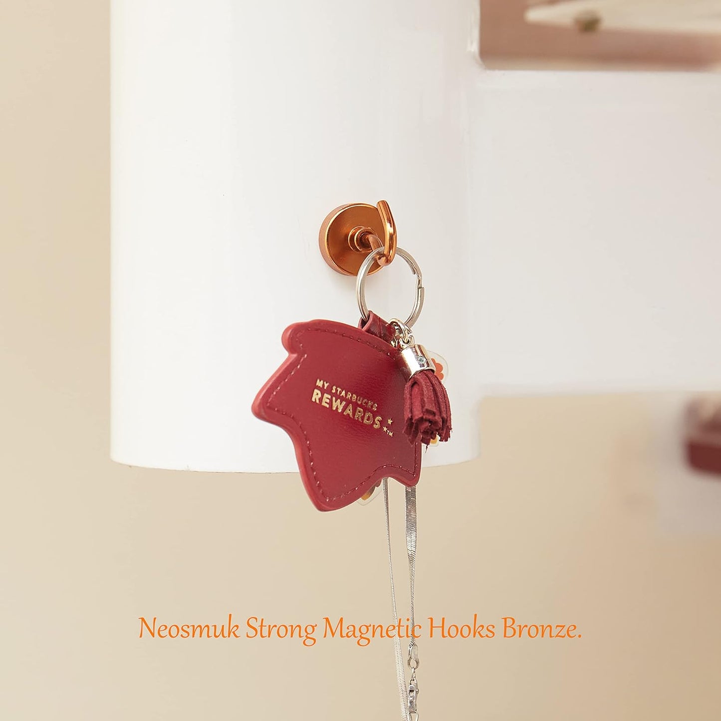 Neosmuk Magnetic Hooks,Heavy Duty Earth Magnets with Hook for Refrigerator, Extra Strong Cruise Hook for Hanging, Magnetic Hanger for Cabins, Grill (Bronze, Pack of 10)