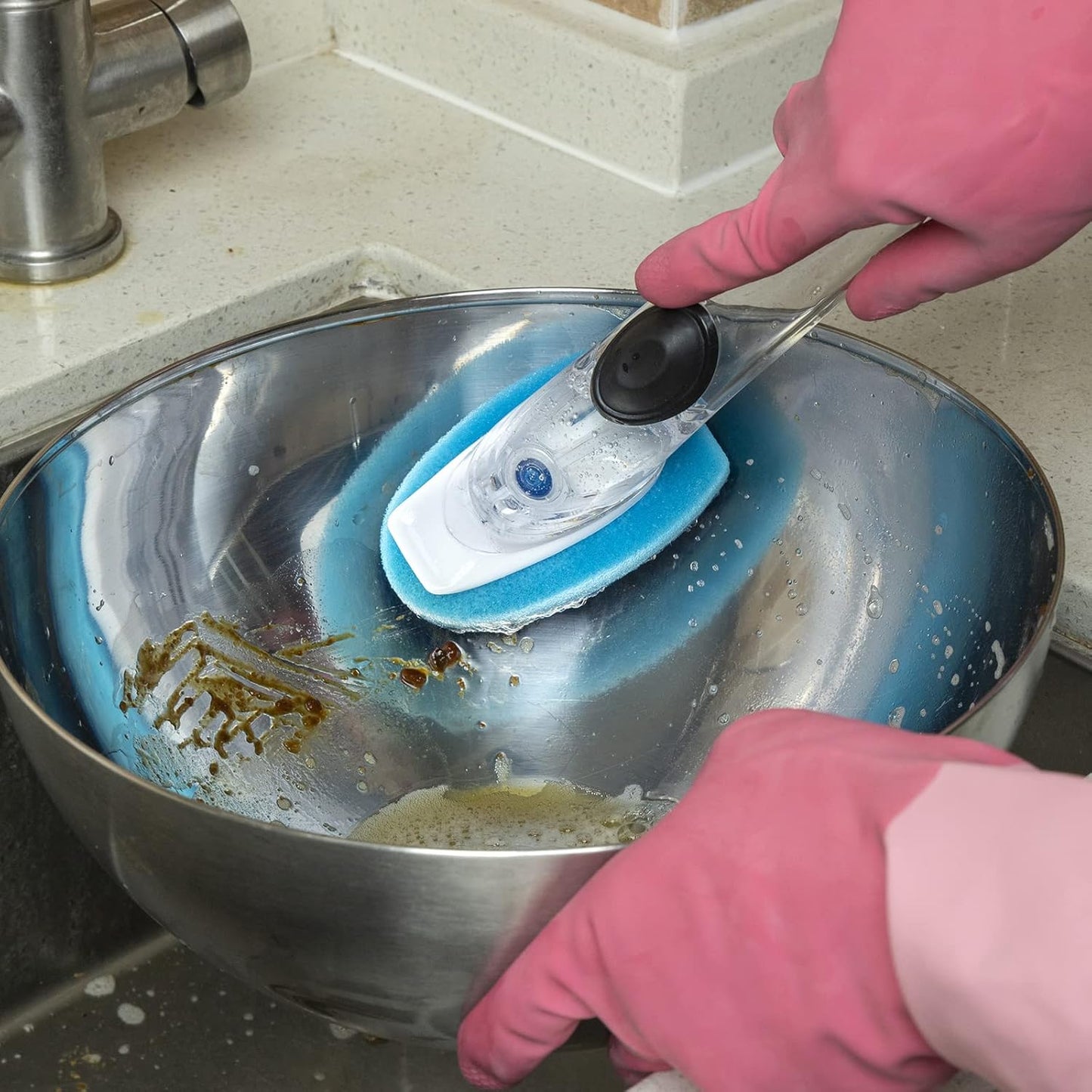 Dish Wand & 7 Pack Dishwashing Sponge Refills Non Scratch,dishwashing Sponge with Handle,Cleaning sponges for Household use