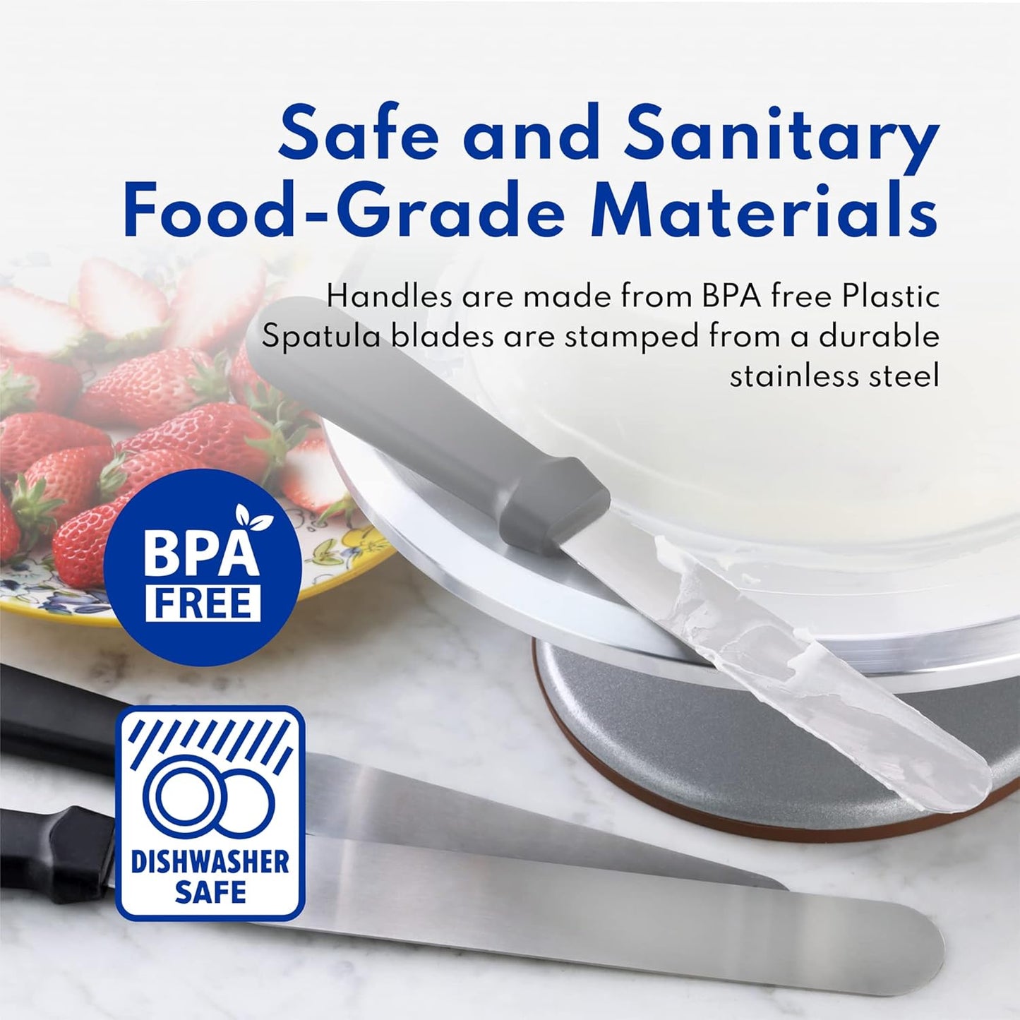 New Star Foodservice 38101 Straight Icing Spatula, 12-Inch Blade, 17-Inch Overall, Silver