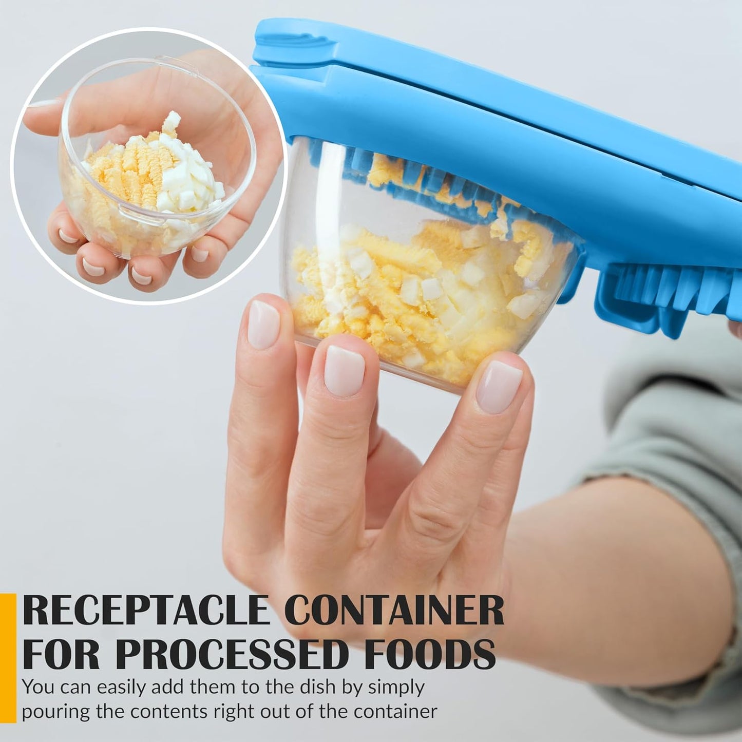 CraftyCrocodile Egg Slicer for Hard Boiled Eggs - 3 Slice Modes Egg Cutter, Heavy Duty, Stainless Steel Dicer - Kitchen Chopper Tool for Strawberry, Mushroom, Grape, Cherry Tomato - Blue