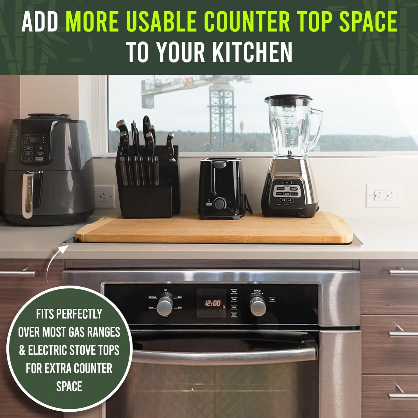 30 Inch Extra Large Cutting Board – Bamboo Chopping Board - Wood Butcher Block Cutting Board for Carving and Charcuterie Board, Stovetop and Over Sink Cutting Board for More Kitchen Counter Space