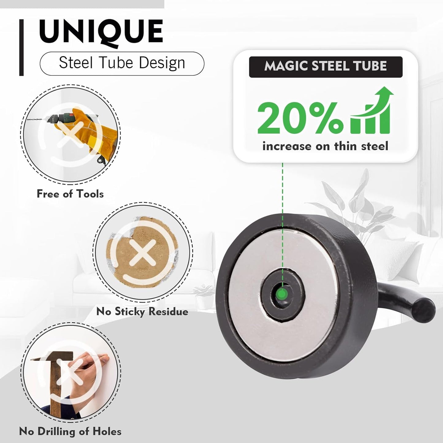 Neosmuk Magnetic Hooks, Cruise Ship Essentials, 40lb+ Heavy Duty Magnetic Hooks for Cruise Cabins, Refrigerator, Grill, Hanging, and Travel | Extra Strong Must-Haves Magnet Hook,Brown,Pack of 10