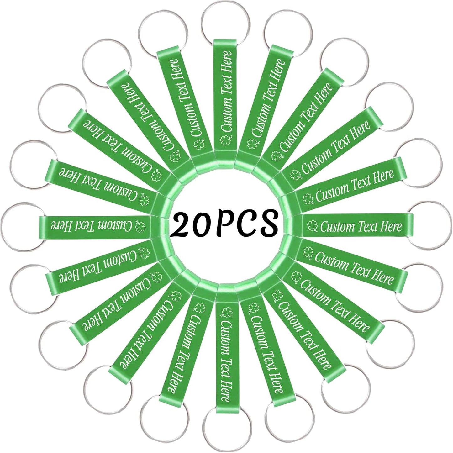 20PCS Personalized Bottle Opener Keychain Bulk Custom Beer Bottle Opener with Logo Text Engraved Wedding Bottle Opener Favors Customized Gifts for Guests Baby Shower Birthday Party-Green