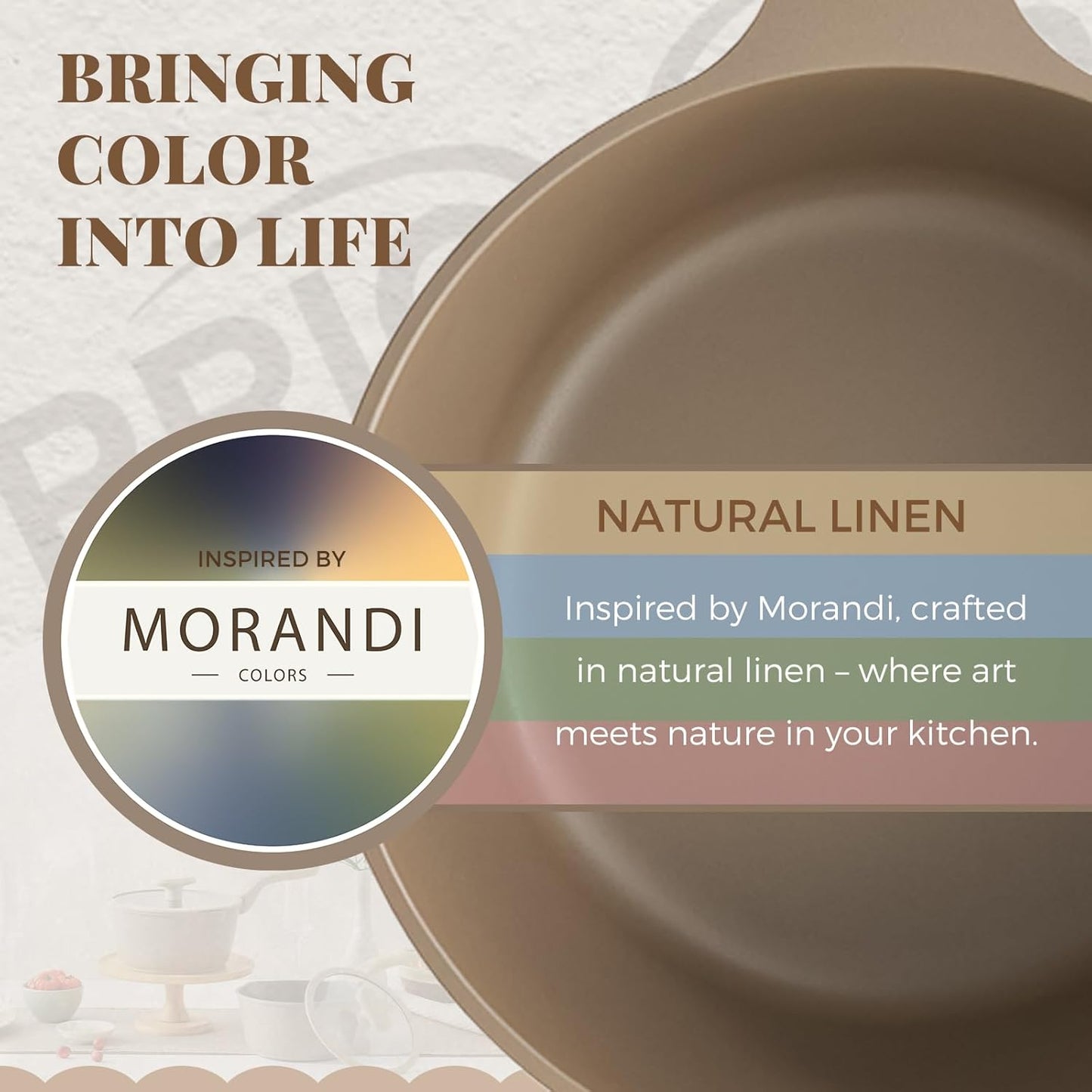 PRICUSIS Nonstick Saucepan Set with Lids, 2QT and 2.7QT Sauce Pan Set, Non Toxic Sauce Pots with Pour Spouts for Multipurpose Use, PFOA Free, Induction Compatible Apricot