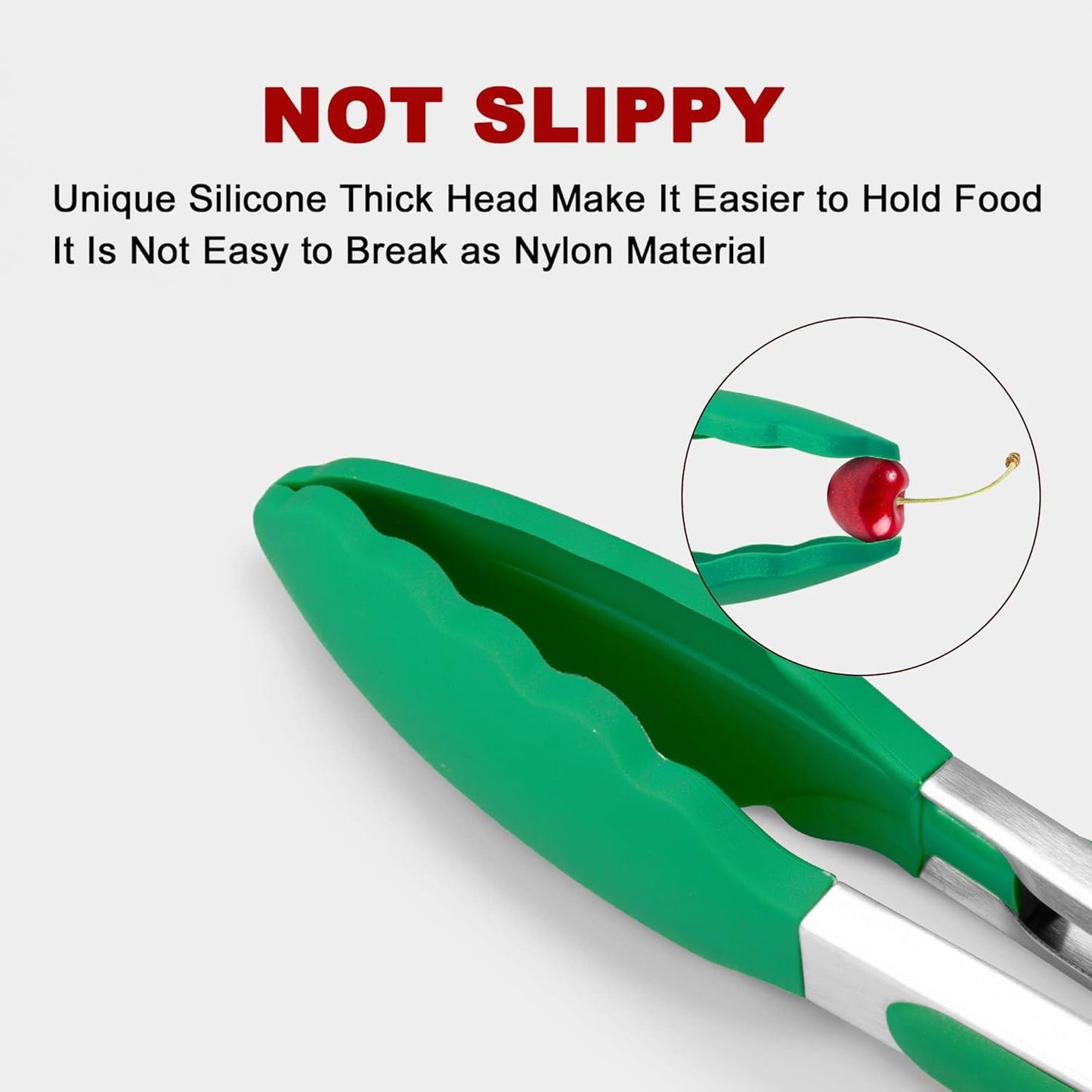 9-Inch & 12-Inch Premium Stainless Steel Food Tongs, Turquoise Silicone BPA Free Non-Stick BBQ Cooking Grilling Locking Kitchen Tong