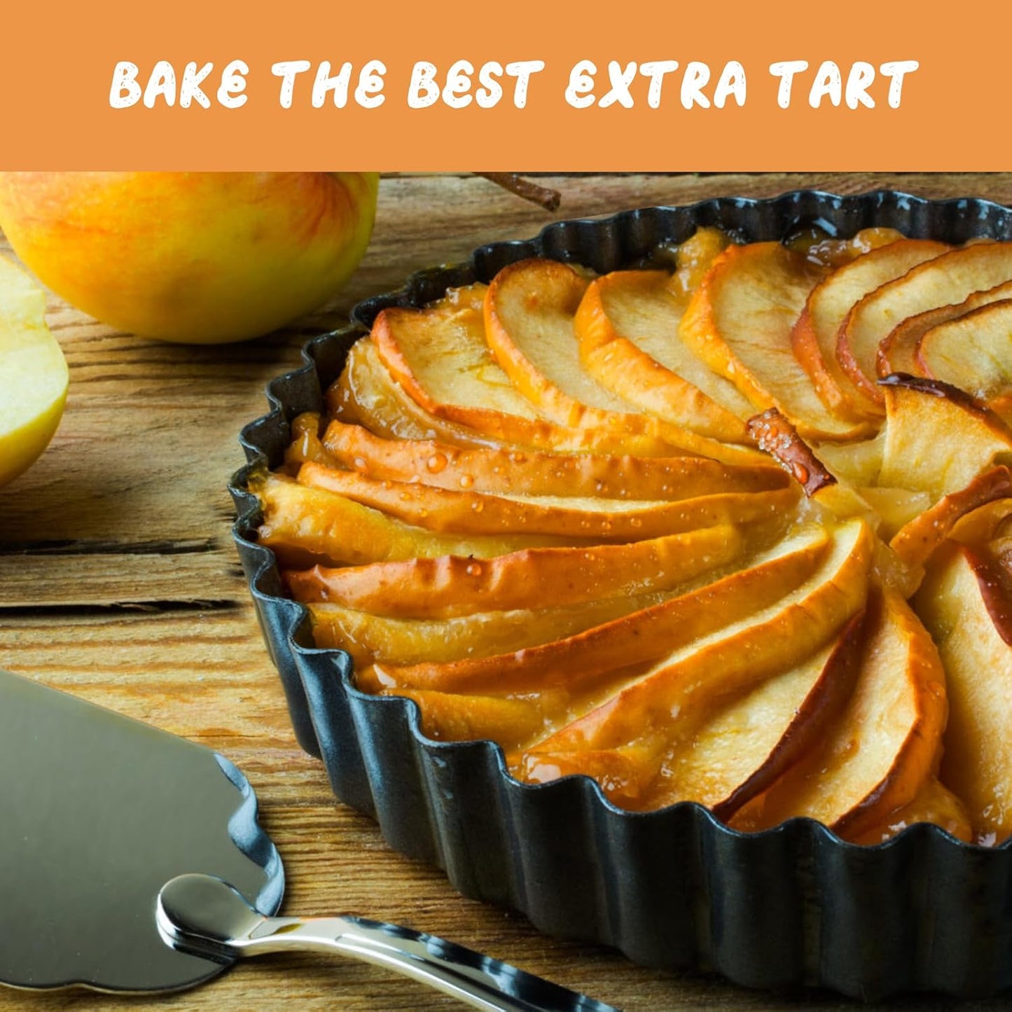 Deep Tart Pan, 9.5 x 2.2 Inches Non-Stick Tall Tart Pan Bottom Can Be Removed. Suitable for Making Various Pies, Tarts and Quiche. Easy to Clean is the Choice for Home Baking