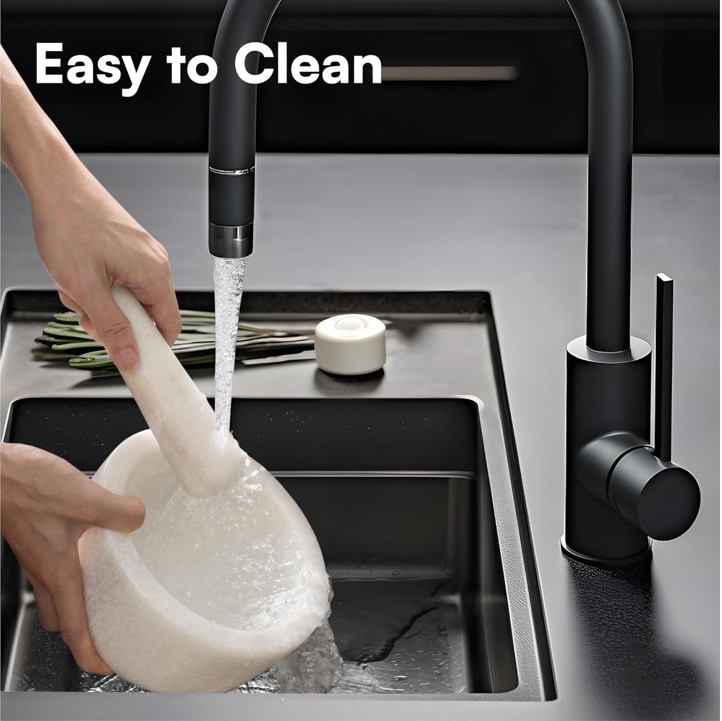 H&S Alliance Mortar and Pestle Set - Premium Stone Pestle and Mortar Bowl & Grinder - Spice Herb Crusher Pesto Guacamole Maker for Kitchen - 7.1" (18cm) Diameter - White Marble