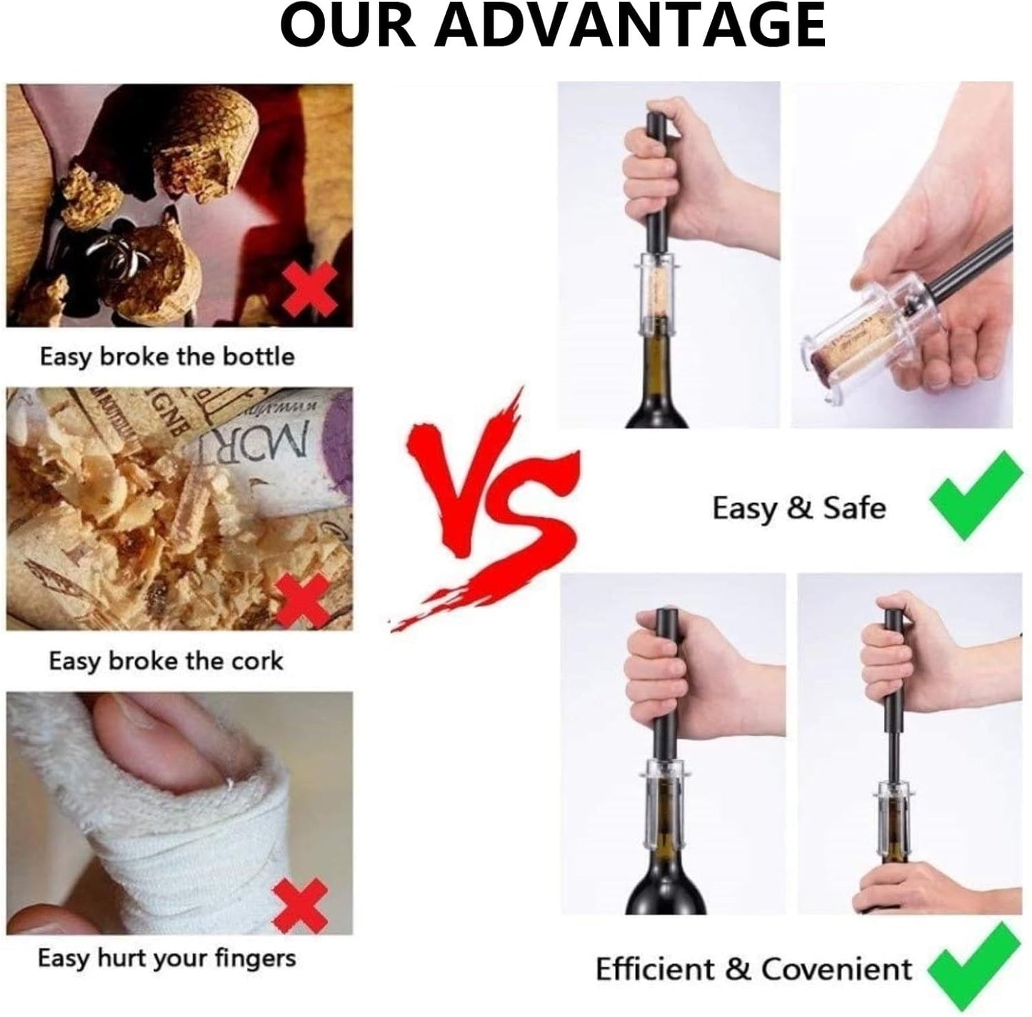 Wine Air Pressure Pump Bottle Opener Set,Simple Wine Pump Cork Remover Corkscrew,Efficient Corkscrew Bottle Opener,Easy Screw Out Tool, Perfect Wine Gift For Wine Lovers. (7)