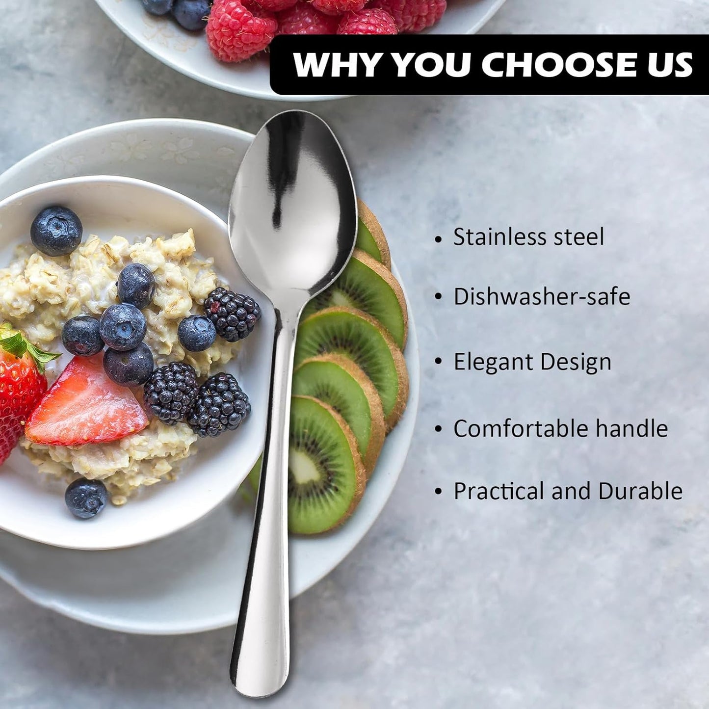 36 PCS Teaspoons Set - Windsor Stainless Steel Tea Spoons 5.9 Inch with Dishwasher Safe Small Spoons,Metal Dessert Spoon,Dinner Spoon Silverware for Home,Kitchen or Restaurant