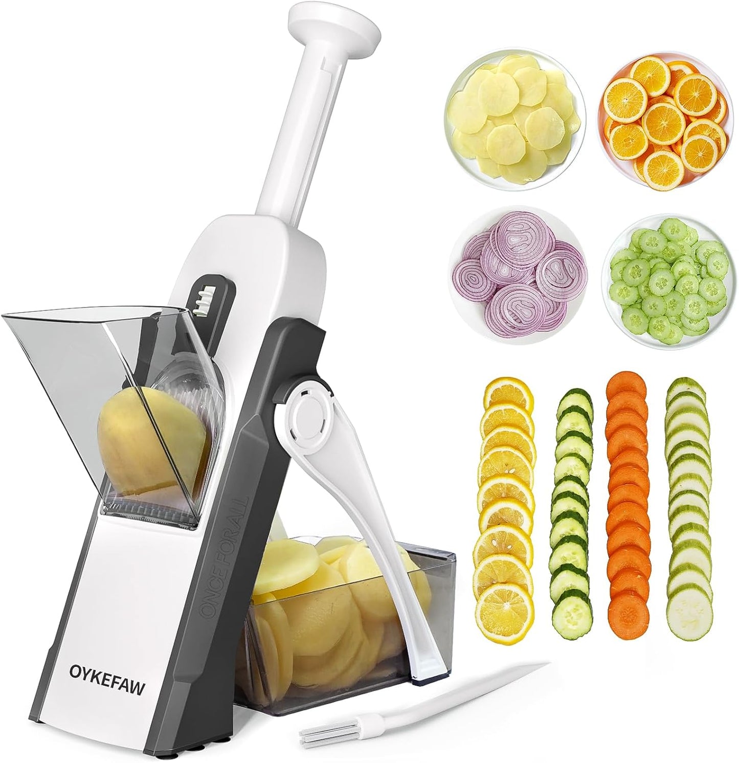 Safer Mandoline Slicer For Kitchen, Potato Slicer for Chips, Vegetable & Food Cutter, Thickness Adjustable 0.1-8 mm, Kitchen Faster Slice Artifact (Only Slicer)