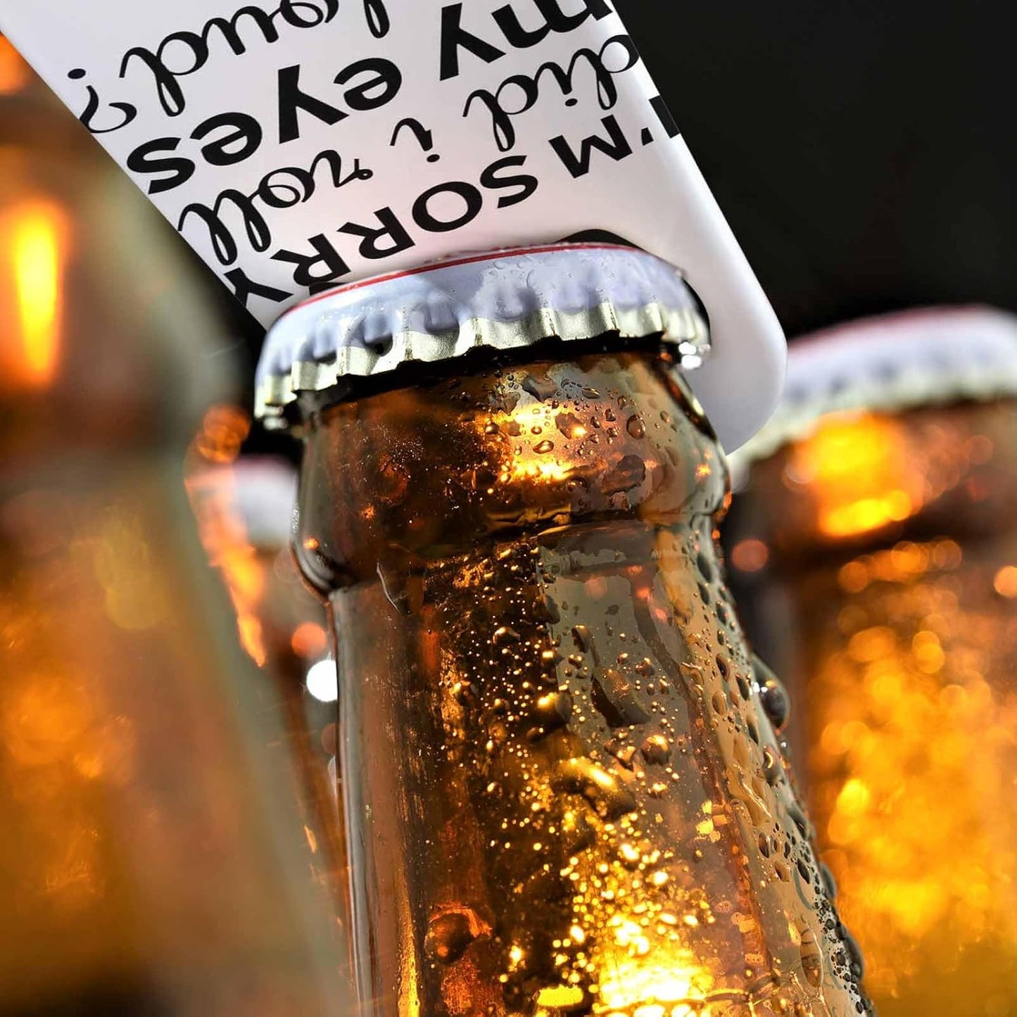 Funny Saying Stainless Steel Bottle Opener I'm Sorry Did I Roll My Eyes Out Loud Flat Beer Bottle Opener Keychain for Home Kitchen Bar Restaurant Party Birthday Gift