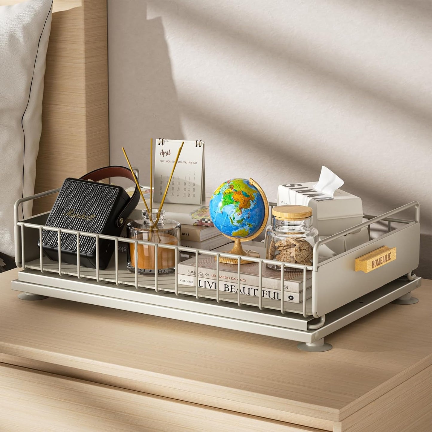 Under Sink Organizer, Single Tier Metal Pull Out Sliding Drawer Shelf for Kitchen Bathroom Cabinet Storage, Sturdy Rack – Gray